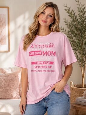 NWT Gildan Pink Graphic Mom T-Shirt | Funny Mom Quote Tee | Oversized Casual Top